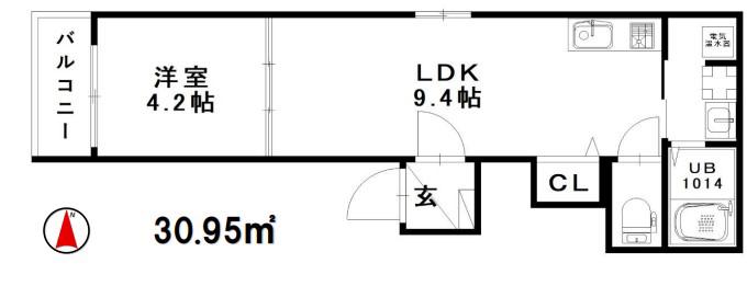 エヌアンドエスヴィラIII(1LDK/3階)の間取り写真