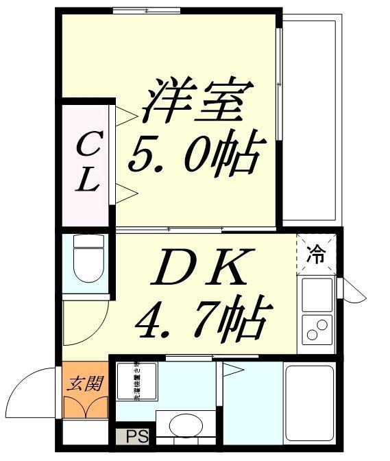 YM8LINO(1DK/1階)の間取り写真