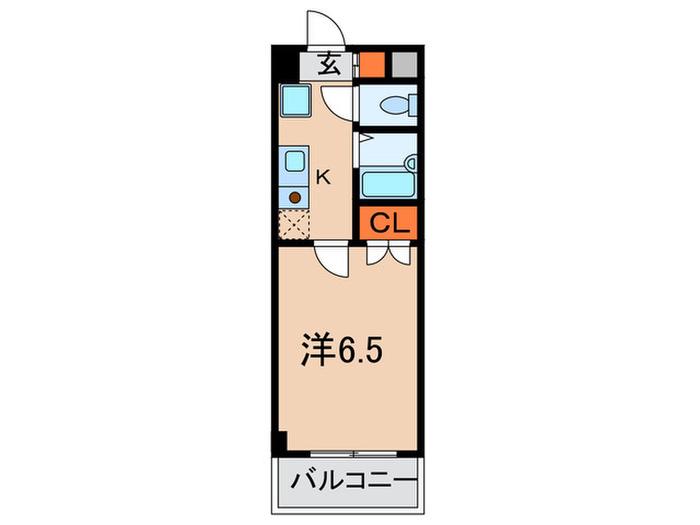 エクレール六甲(1K/2階)の間取り写真