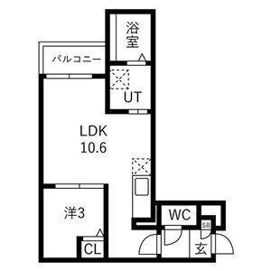 JACK MIYAHARAIII(1LDK/2階)の間取り写真