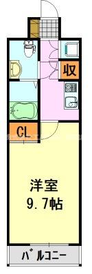 WILL DO 千葉新宿(1K/8階)の間取り写真
