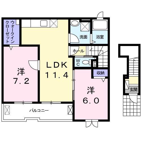 エテルノ(2LDK/2階)の間取り写真