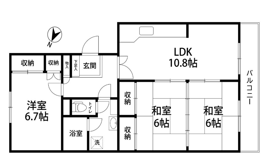 リリーディアたまプラーザ(3LDK/5階)の間取り写真