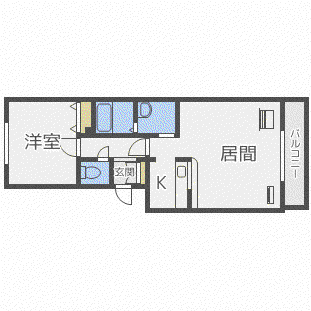 ノーベルコートS4(1LDK/4階)の間取り写真