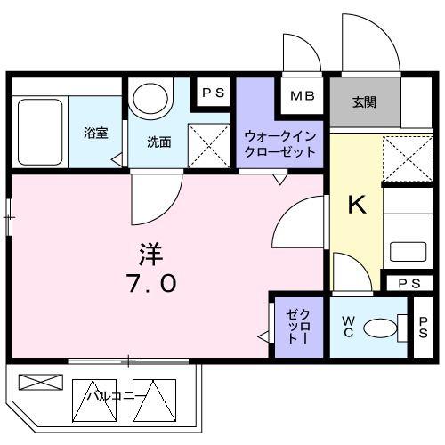 ヴィラ 戸越公園(1K/3階)の間取り写真