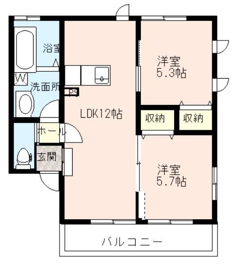 リオレバンテ(2LDK/2階)の間取り写真