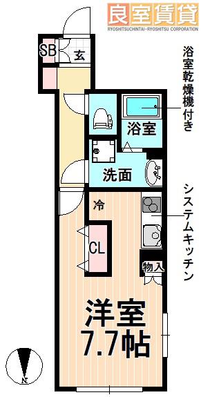 ルミナスパレス千代田(1K/5階)の間取り写真