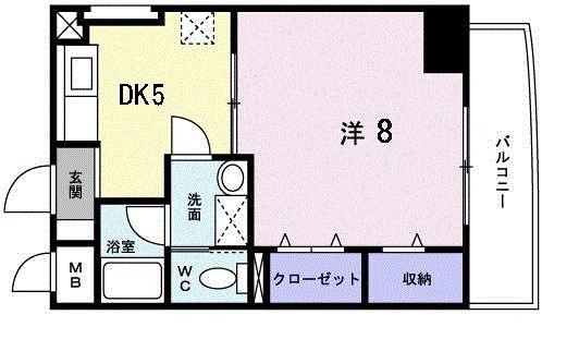 VIENTNAKAHIROAV(1DK/5階)の間取り写真