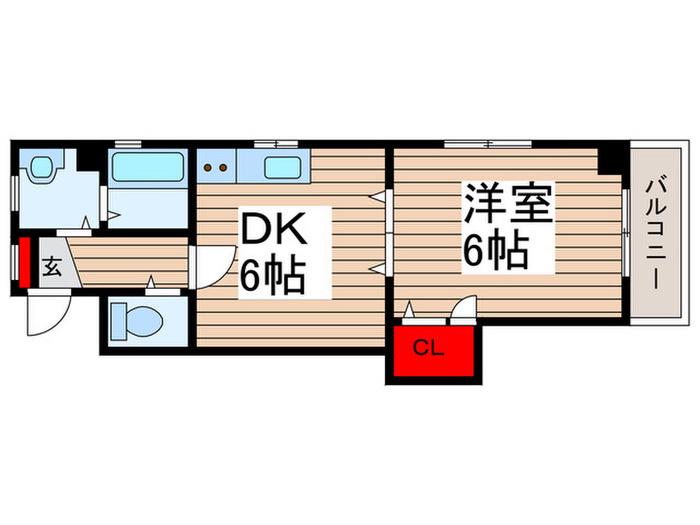メゾンAK(1DK/2階)の間取り写真