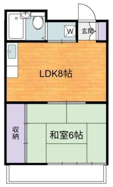 ヨシモトハイツ(1LDK/3階)の間取り写真