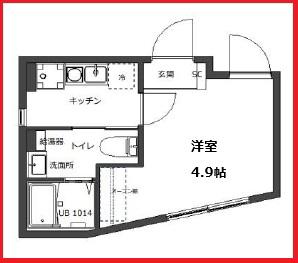 ディースタイル三ノ輪II(1K/2階)の間取り写真