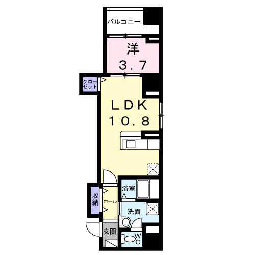 ベル・フルール(1LDK/8階)の間取り写真