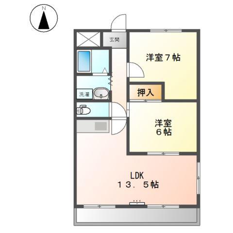 コーポラスMARCH(2LDK/1階)の間取り写真