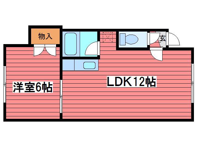 カルチェラタン(1LDK/2階)の間取り写真