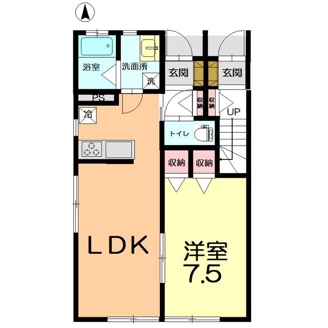 MISAKI(1LDK/1階)の間取り写真