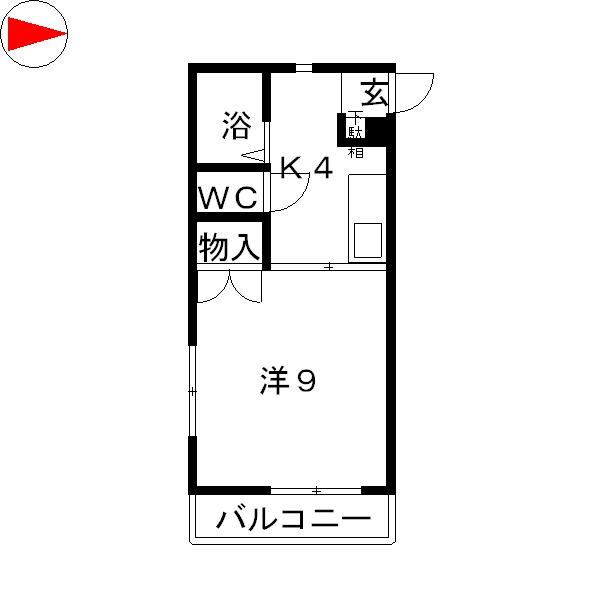 中祥ビル(1K/2階)の間取り写真