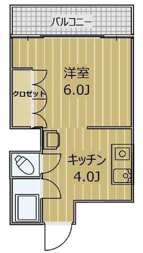 光栄ビル(1DK/4階)の間取り写真