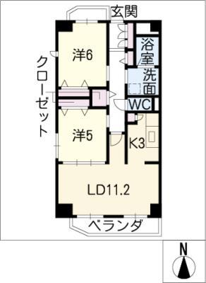 SUGAR HILL 千種(2LDK/8階)の間取り写真