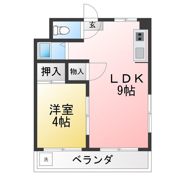 エクレームハイムI(1LDK/2階)の間取り写真