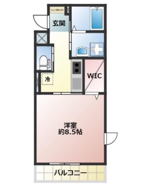 クレシェンテ(1K/2階)の間取り写真
