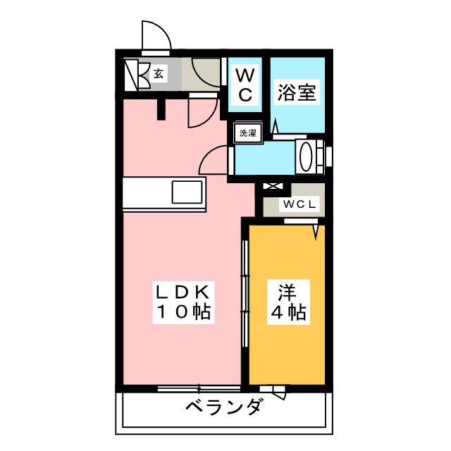 CITY HILLS(1LDK/1階)の間取り写真