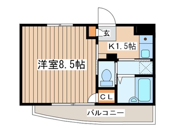 ノブルシャトー湘南(1K/3階)の間取り写真