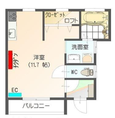 パンダハイツ(ワンルーム/1階)の間取り写真