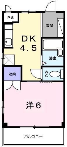 イエストプレイス(1DK/1階)の間取り写真