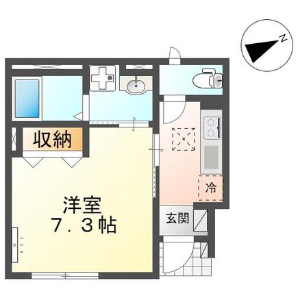 タカヨプレイス河原町(1K/1階)の間取り写真