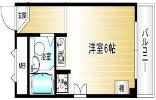 シャトー都島(ワンルーム/3階)の間取り写真