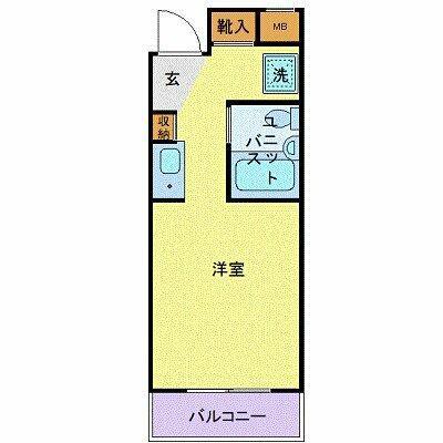 ラポール経堂(ワンルーム/3階)の間取り写真