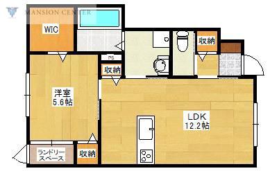 メルルッツォ(1LDK/1階)の間取り写真