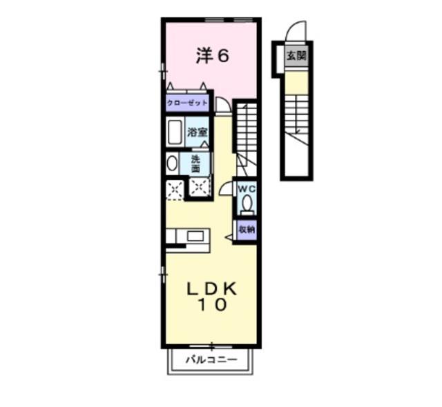 グランパレKB(1LDK/2階)の間取り写真