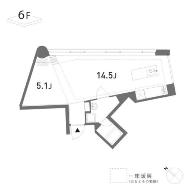 GROVE(1LDK/6階)の間取り写真