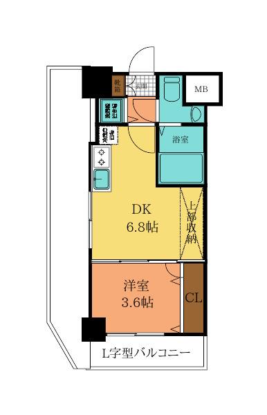 NO.71 ORIENT TRUST TOWER(1DK/14階)の間取り写真
