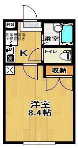 レーヴ・BELL(1K/1階)の間取り写真