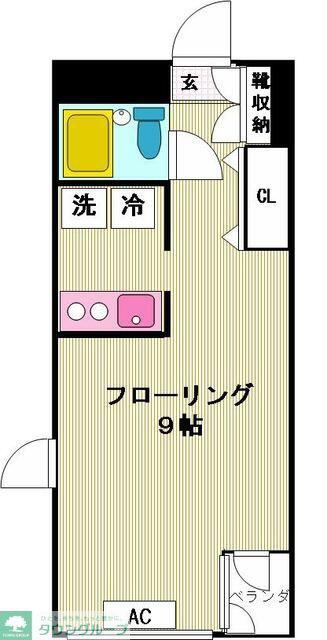 マトリクス(ワンルーム/3階)の間取り写真