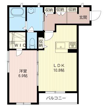 ロメリアズ(1LDK/3階)の間取り写真