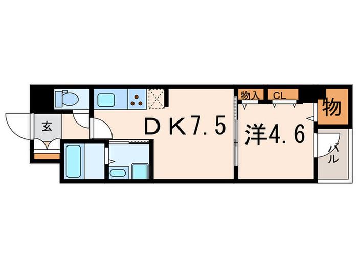 GRAND PERE NERIMA-ウエスト(1DK/4階)の間取り写真