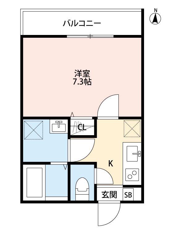 TOCCO 赤塚(1K/1階)の間取り写真
