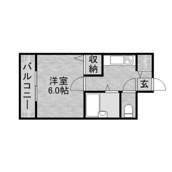 フォルム六本松九大西(1K/1階)の間取り写真
