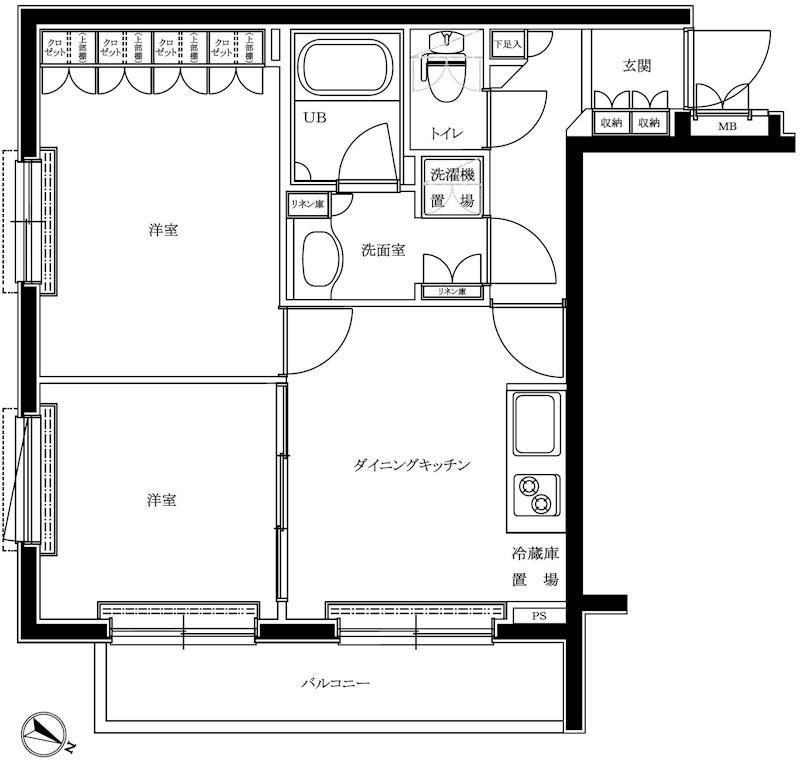 ルーブル品川西小山(2DK/3階)の間取り写真