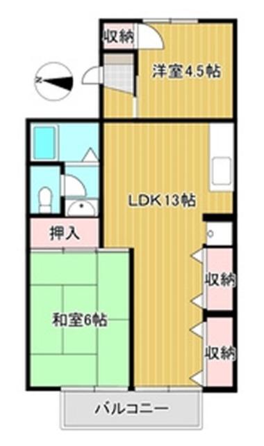 セジュール百舌鳥(2LDK/1階)の間取り写真
