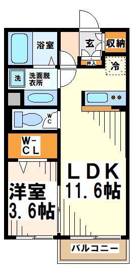 イセプラザ府中 弊社管理物件(1LDK/1階)の間取り写真