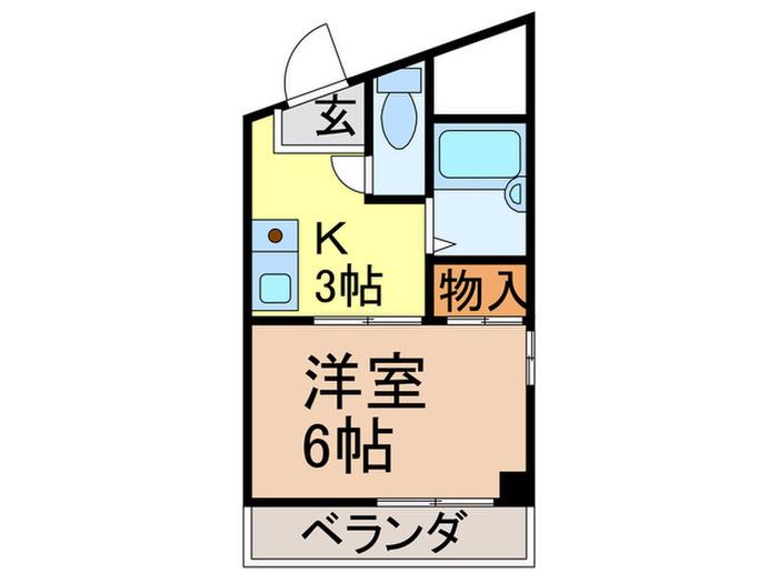 小川マンション(1K/2階)の間取り写真