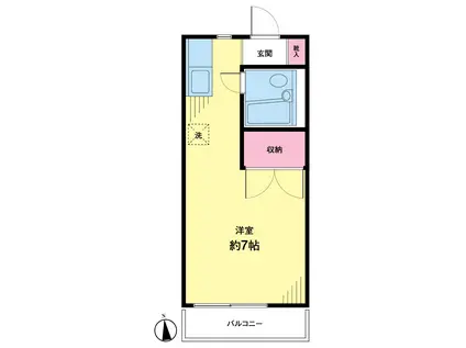 中山ハイツ(ワンルーム/2階)の間取り写真