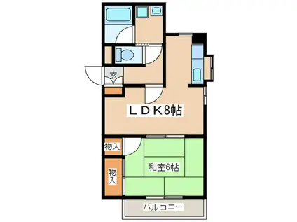千代田ミサキコーポ(1LDK/4階)の間取り写真