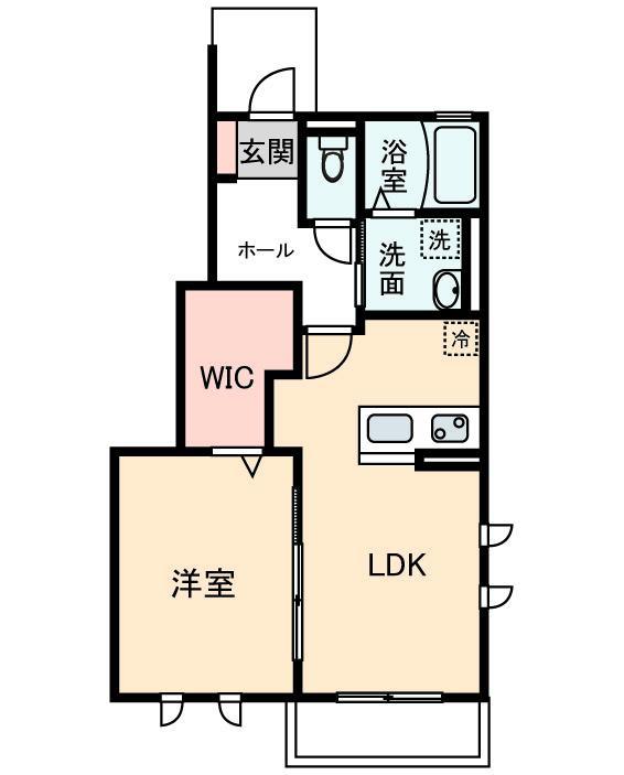 グラシアス(1LDK/1階)の間取り写真