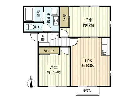 グレース大島B(2LDK/2階)の間取り写真