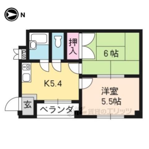 エクセルハイツ(2DK/2階)の間取り写真